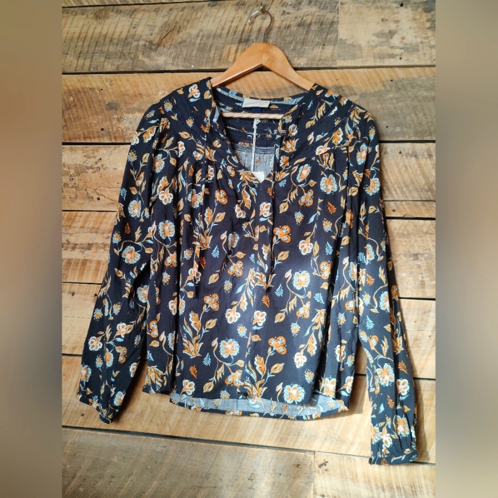 Charcoal Grey Floral Blouse